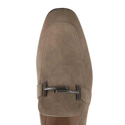 Shop Tod's Loafer In Suede In Beige