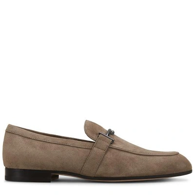 Shop Tod's Loafer In Suede In Beige