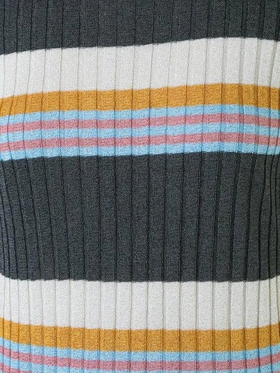 Shop Maison Kitsuné Striped Ribbed-knit Dress - Multicolour