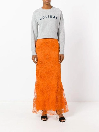 Shop Alberta Ferretti Embroidered Skirt
