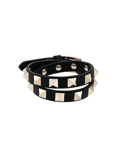 Shop Valentino Rockstud Bracelet In Black