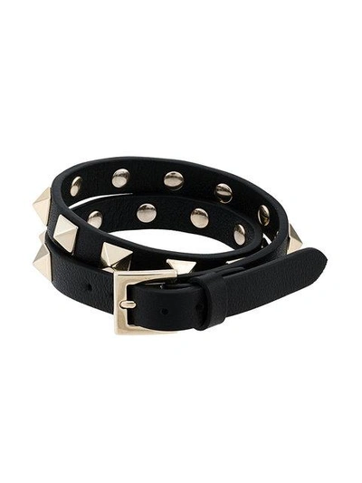 Shop Valentino Rockstud Bracelet In Black
