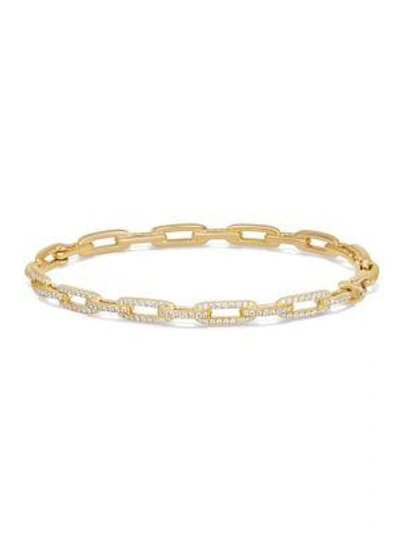 Shop David Yurman Women's Stax Chain Link Bracelet With Diamonds In 18k Yellow Gold/4mm