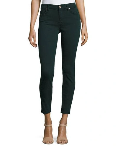 7 For All Mankind The Ankle Skinny Jeans, B[air] Rinsed Indigo In Dark Forest