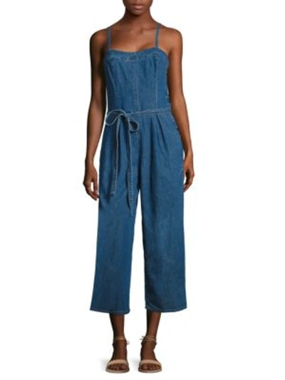 Ag Giesele Wide-leg Denim Jumpsuit, Blue In Atlas Blue