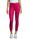 J BRAND Alana Coated High-Rise Cropped Skinny Jeans/Dizzy Pink