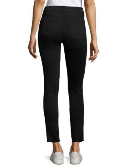 Shop J Brand Distressed  Ankle Skinny Jeans In Black Mercy