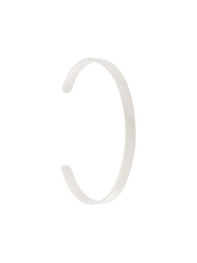 Shop Maison Margiela Logo Embossed Bracelet In Metallic