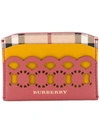 BURBERRY cut-out detail cardholder,人造－>PVC100%