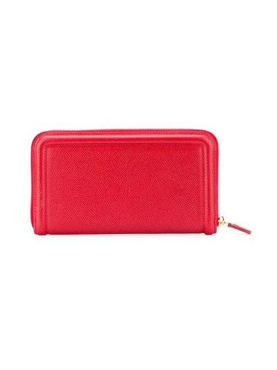 Shop Ferragamo Bow Detail Wallet In Red