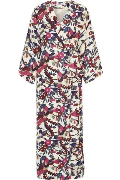 Elizabeth And James Howe Long-sleeve Kimono Dressing Gown Dress, Ivory