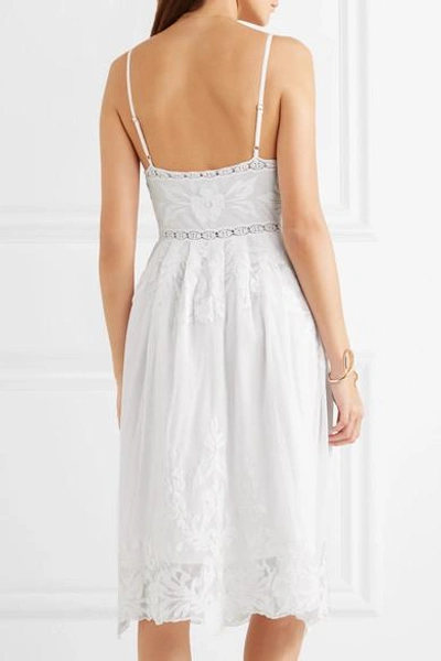 Shop Sea Appliquéd Cotton-mesh Dress In White