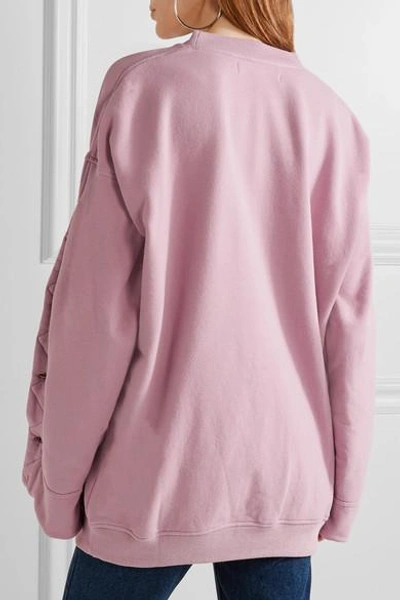 Shop Y/project Oversized French Cotton-blend Terry Sweatshirt In Lavender