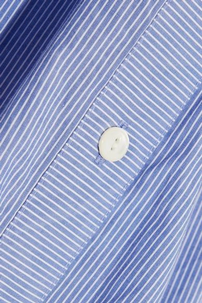 Shop Jcrew Sandstone Pinstriped Cotton-poplin Camisole In Blue