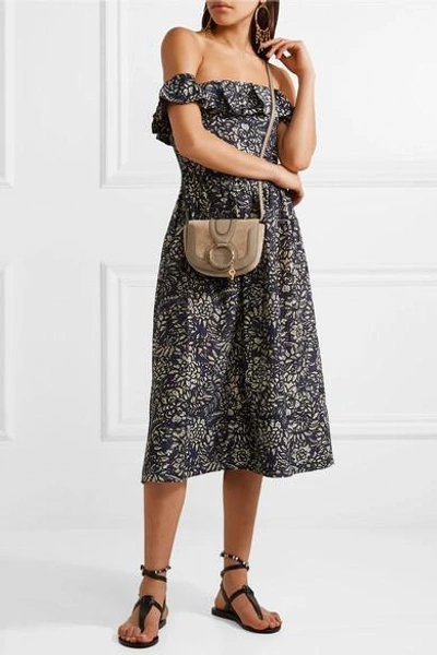 Shop Apiece Apart Novella Maria Off-the-shoulder Printed Cotton And Silk-blend Midi Dress