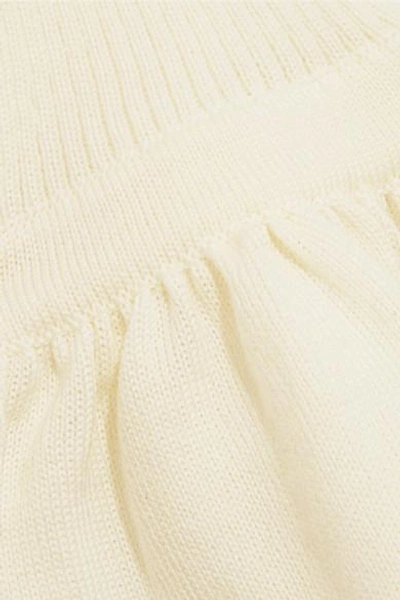 Shop Boutique Moschino Ribbed Wool Sweater In Ivory