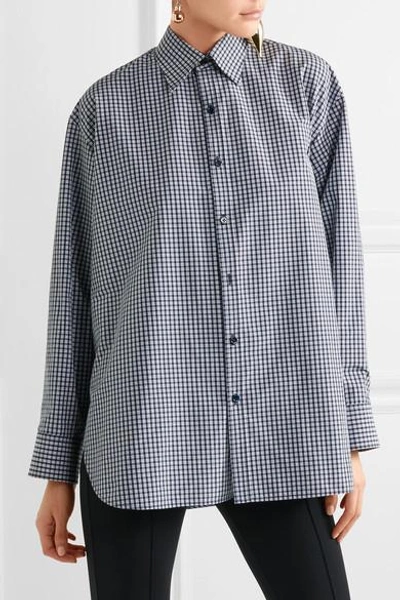 Shop Balenciaga Oversized Checked Cotton-blend Poplin Shirt