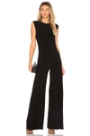 Norma Kamali Kamali Kulture Shirred Waist Jumpsuit Black In Black
