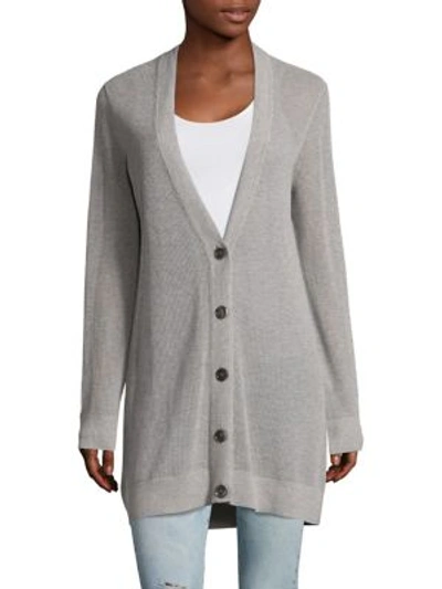 Ag Cameron Cotton & Cashmere Cardigan In Heather Grey