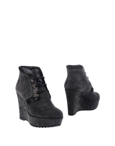 Shop Tod's Ankle Boots In Steel Grey
