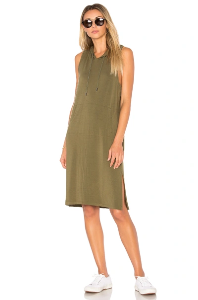 Bobi Terry Sweatshirt Dress In Army