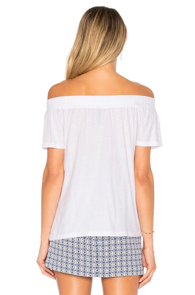 Shop Bobi Light Weight Jersey Off The Shoulder Top In White