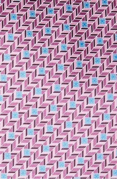 Shop Ermenegildo Zegna Chevron Silk Tie In Pink