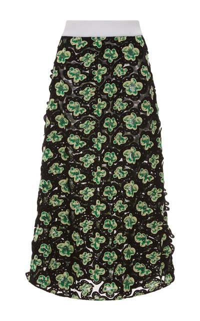 Marni Floral Embroidered Midi Skirt