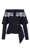 PETER PILOTTO Cotton Lace Belted Blouse