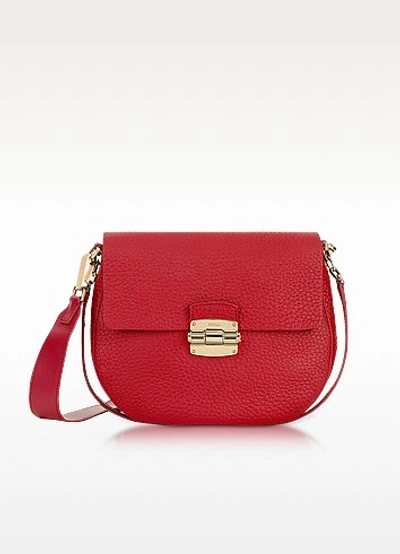 Furla Club S Ruby Pebble Leather Crossbody Bag In Red