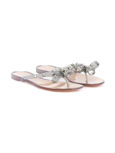 Gucci Rockstud Jelly Thong In Silver | ModeSens
