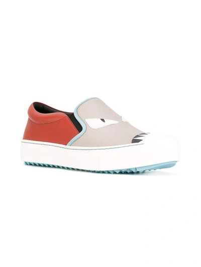 Shop Fendi Embellished Slip-on Sneakers