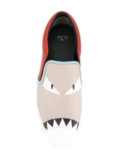 Shop Fendi Embellished Slip-on Sneakers