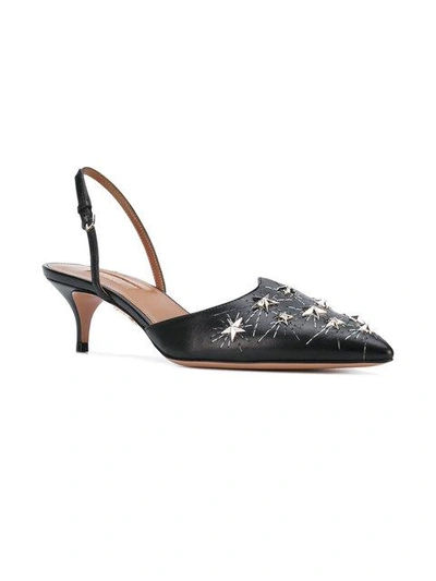 Shop Aquazzura Cosmic Star Slingbacks In Black