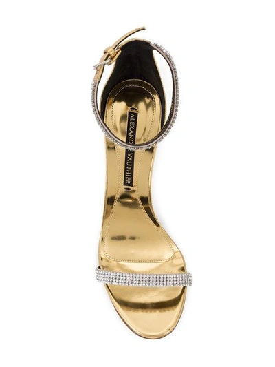 Shop Alexandre Vauthier Rhinestone Embellished Sandals - Metallic