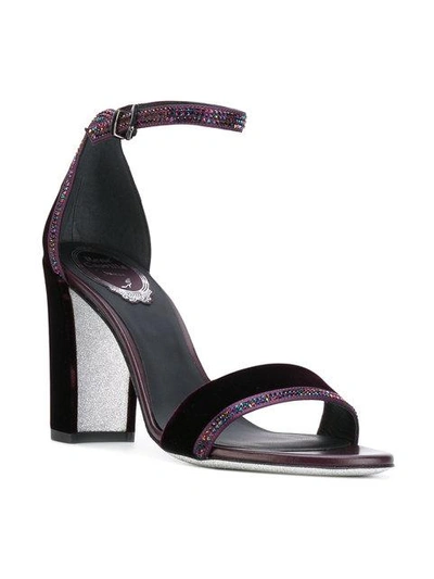 Shop René Caovilla Ankle Strap Sandals - Pink & Purple