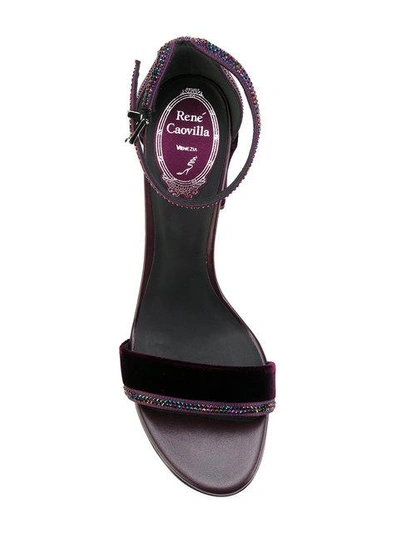 Shop René Caovilla Ankle Strap Sandals - Pink & Purple