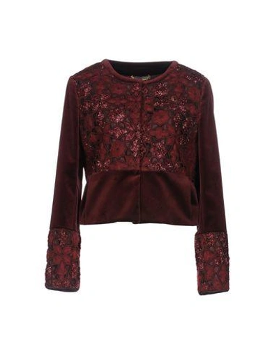 Shop Alberta Ferretti Blazers In Maroon