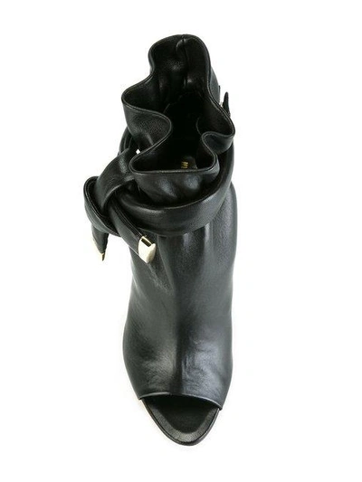 Shop Nicholas Kirkwood Ziggy Peep-toe Boots In Black