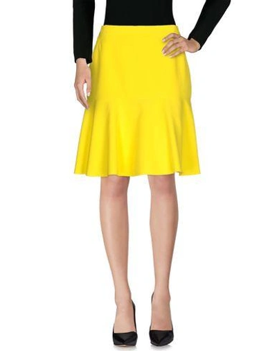 Shop M Missoni Knee Length Skirt In Yellow