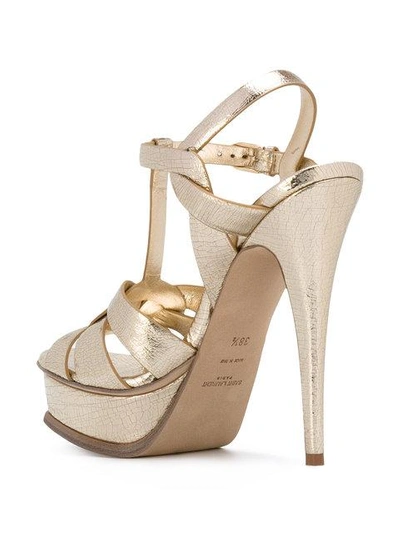 Shop Saint Laurent Classic Tribute 105 Sandals In Gold