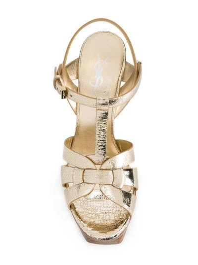 Shop Saint Laurent Classic Tribute 105 Sandals In Gold