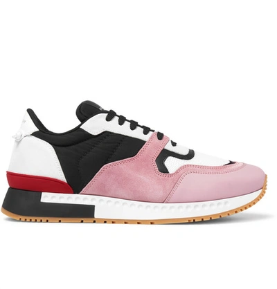 Shop Givenchy Panelled Mesh, Leather And Suede Sneakers In Pink