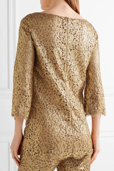 Shop Michael Kors Metallic Guipure Lace Blouse