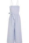 J.CREW MARSEILLE PINSTRIPED LINEN JUMPSUIT