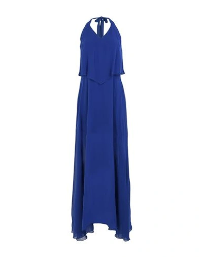 Pinko Long Dress In Dark Blue