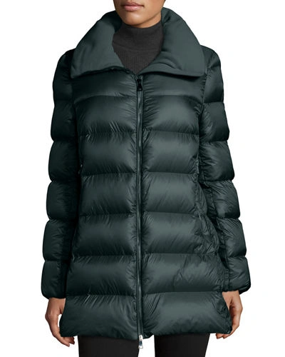Moncler Torcyn Quilted Wool-lined Puffer Coat In Purple