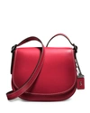 COACH 23 LEATHER SADDLE BAG, RED