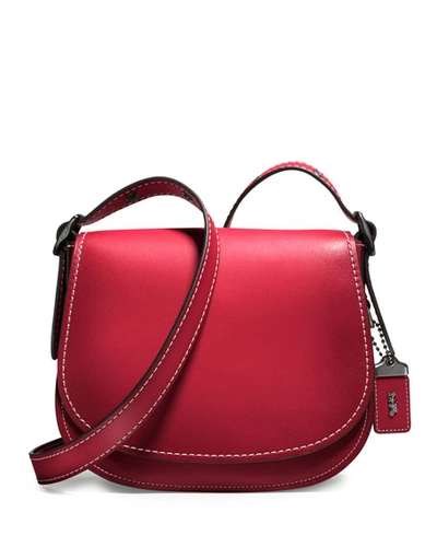 Coach 23 Leather Saddle Bag, Red