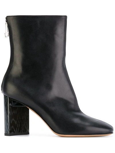 Shop Maison Margiela Block Heel Ankle Boots - Black